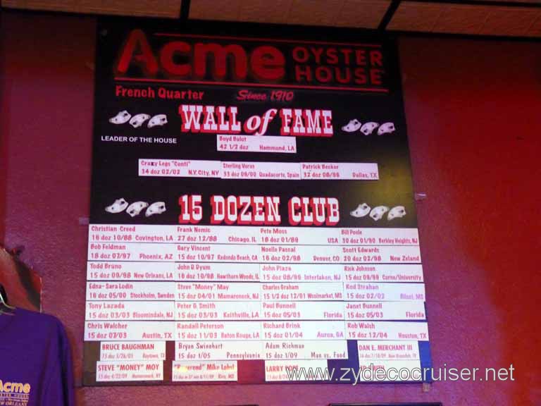 032: Acme Oyster - New Orleans - Wall of Fame - Who Ate the Most Oyster