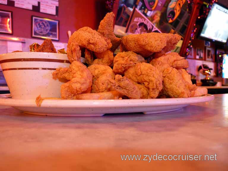 034: Acme Oyster - Fried Seafood Platter - Shrimp, Oysters, and Catfish, with Hushpuppies