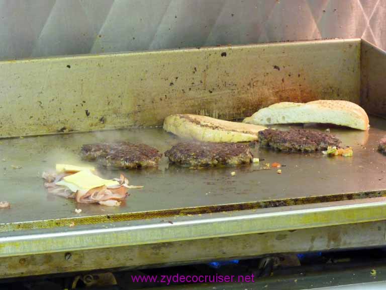 181: Johnnie's Poboys, New Orleans, LA, Hamburgers and Some ham and cheese on the grill