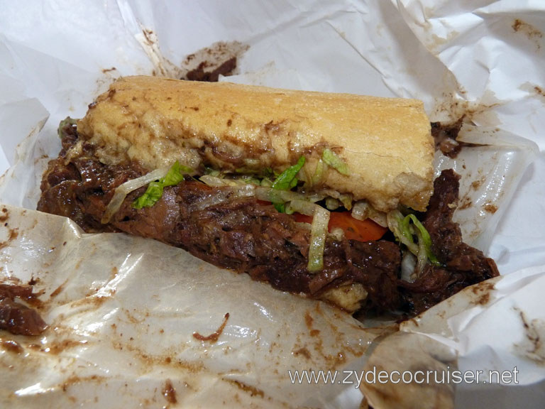 020: One Messy Roast Beef Poboy, Dressed - PERFECT!, Parkway Bakery and Tavern, New Orleans