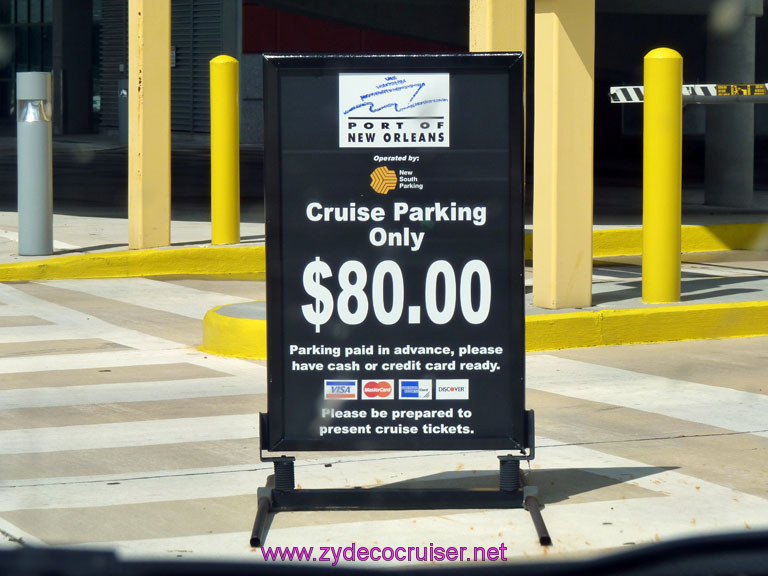048: Erato Street Cruise Terminal, New Orleans, Louisiana, parking is now $16/day = $80 for 5 days