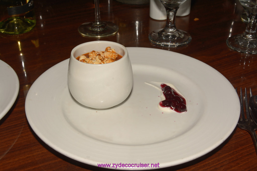 301: Carnival Triumph Journeys Cruise, Aruba, MDR Dinner, Buttered Popcorn Pot De Crème, 