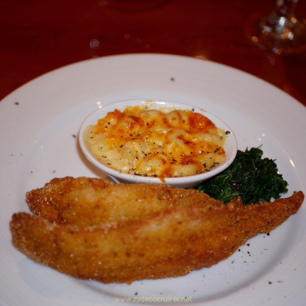 004: Carnival Valor Christmas Cruise, Sea Day 1, MDR Dinner, Fried Mississippi Catfish