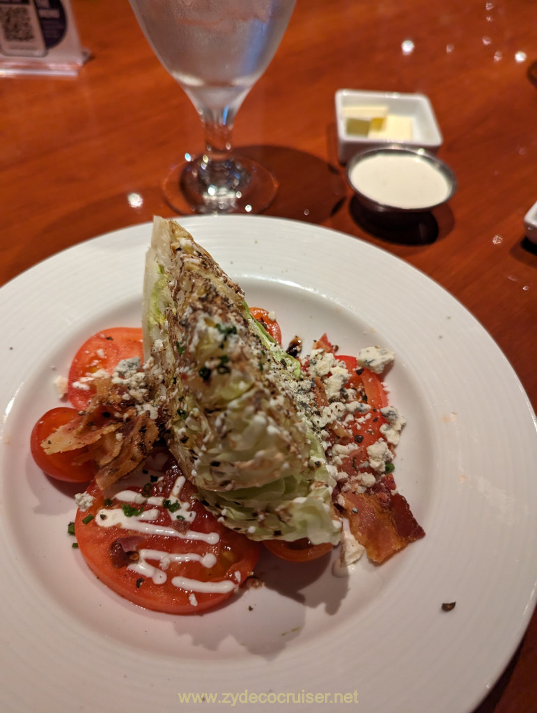 002: Carnival Valor Christmas Cruise, Sea Day 2, MDR Dinner, BLT Wedge Salad 