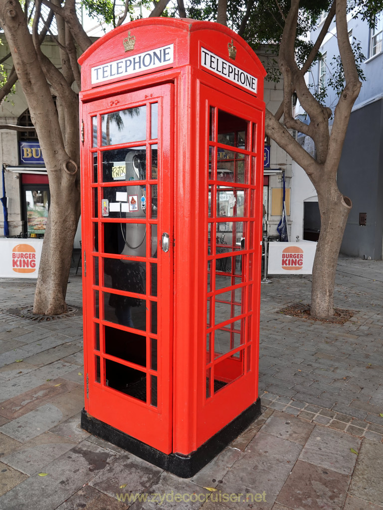 085: Carnival Venezia Transatlantic Cruise, Gibralter, Telephone Booth