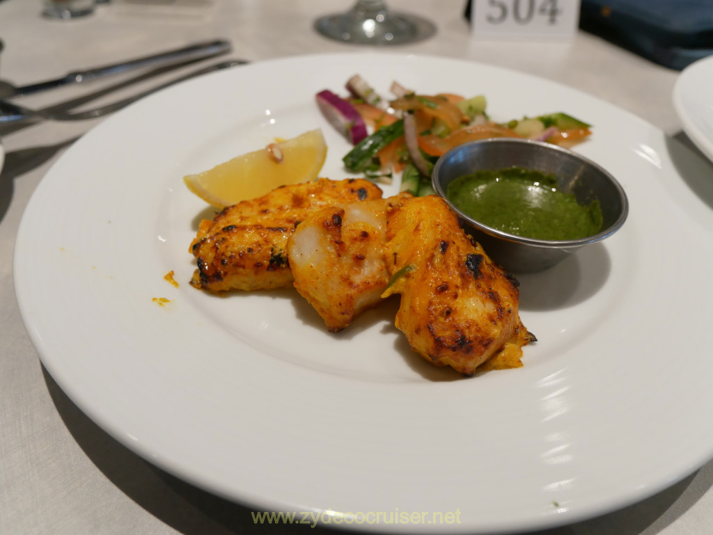 021: Carnival Venezia Transatlantic Cruise, Sea Day 3, MDR Lunch, Salute to India, Fish Tikka