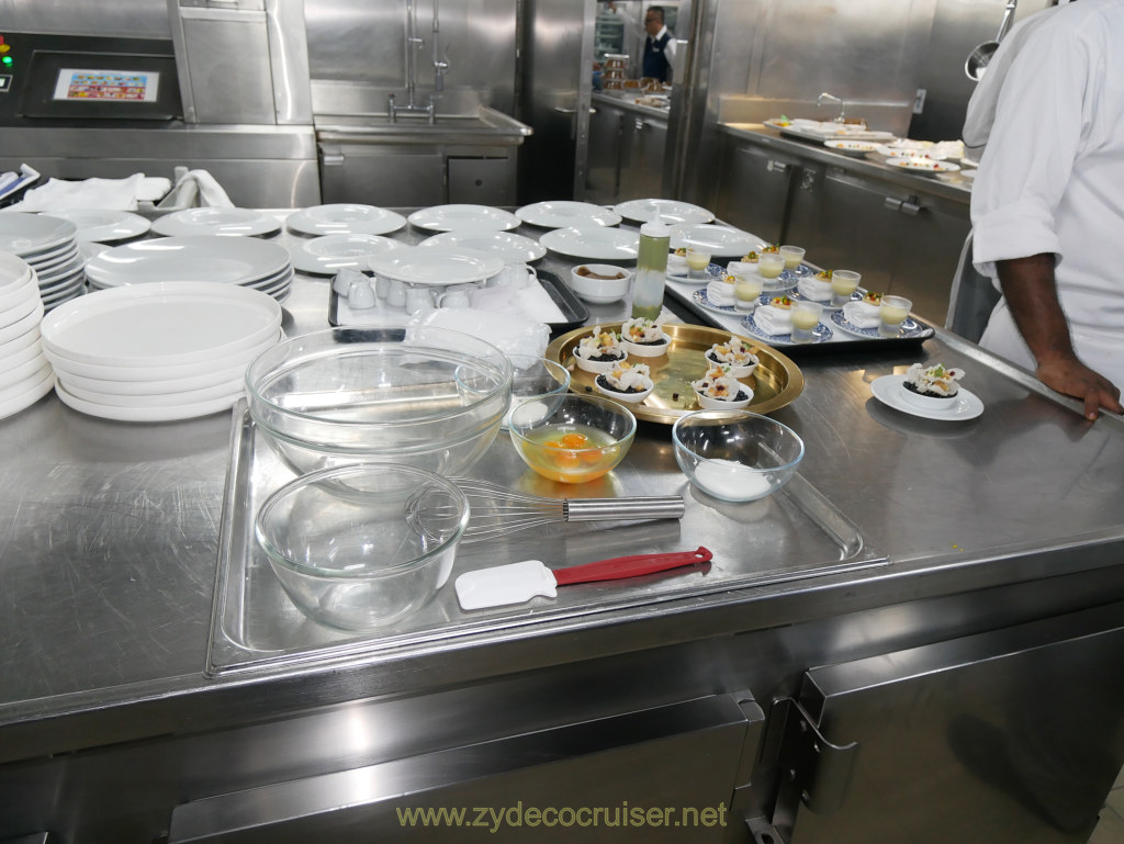 Carnival Venezia Chef's Table: The usual ingredients for the chocolate melting cake making demonstration