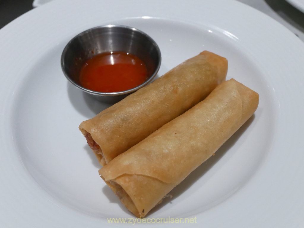 017: Carnival Venezia Transatlantic Cruise, Sea Day 5, MDR Dinner, Vegetable Spring Rolls