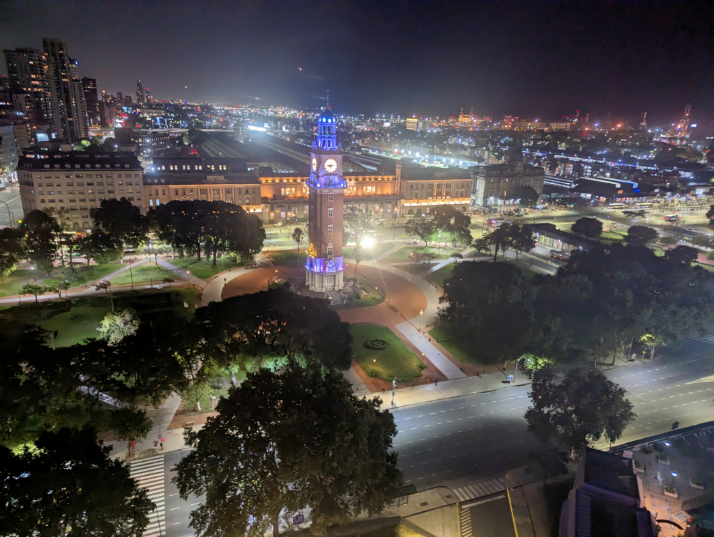 12: View from my room at night. Torre Monumental, English Tower